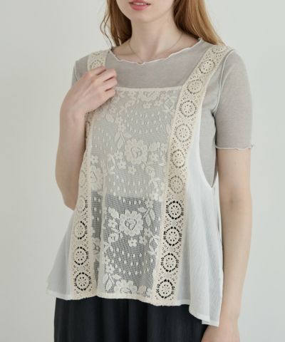 【TORRAZZO DONNA 】フラワーレースタンクトップ 送料無料】フラワーモチーフレースタンクトップ◇インナー