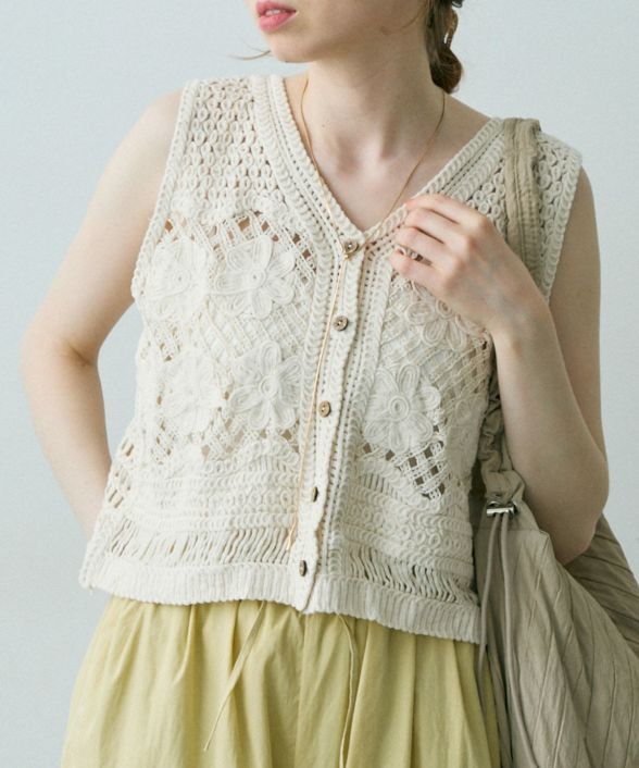 再入荷】クロシェショートベスト[c1R3611b] | Crispオンライン