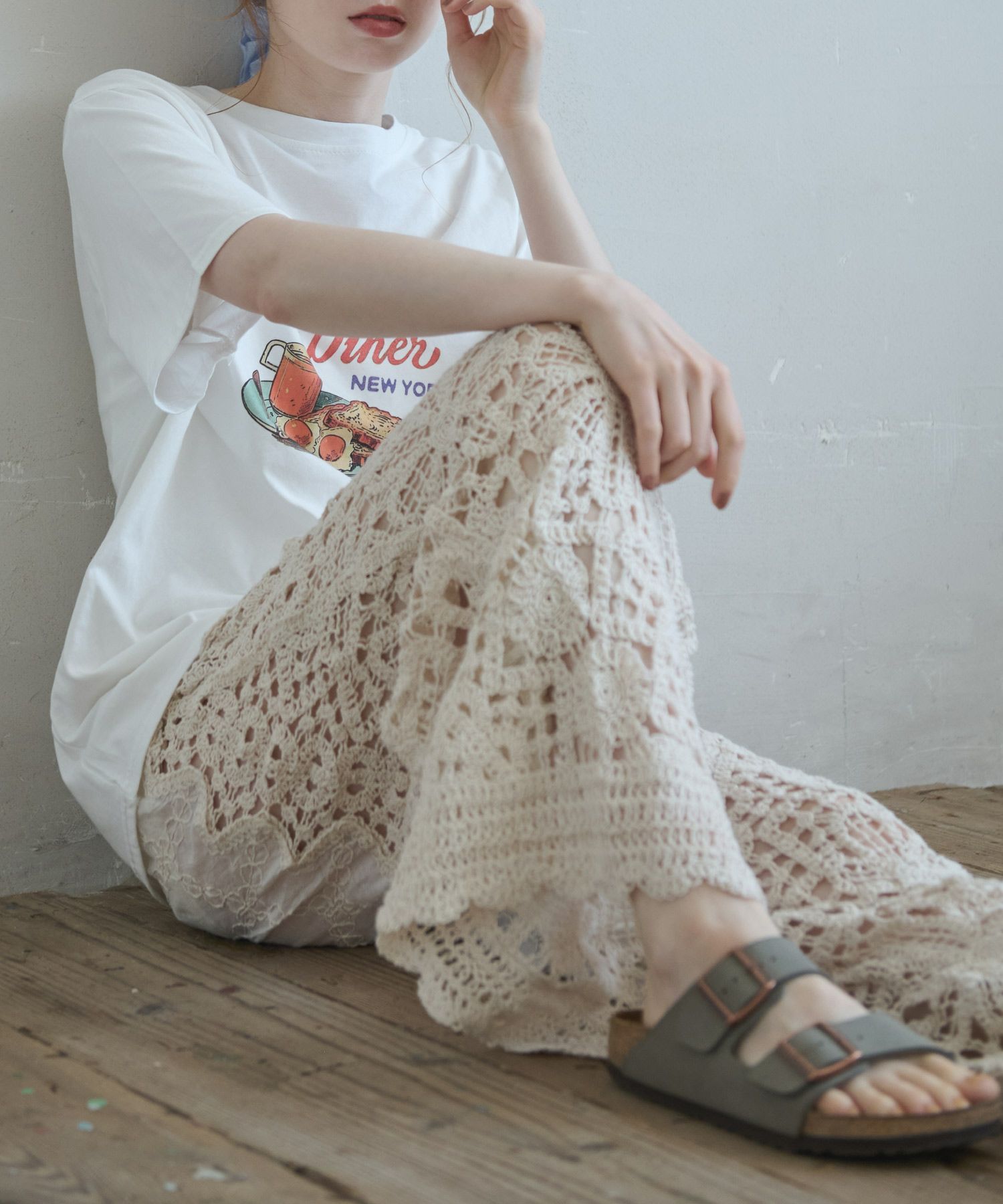 刺繍クロシェコンビパンツ[c2k3744b] | Crispオンラインショップ