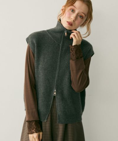 パッチワーク2wayニットベスト[c1k3551] | Crispオンラインショップ