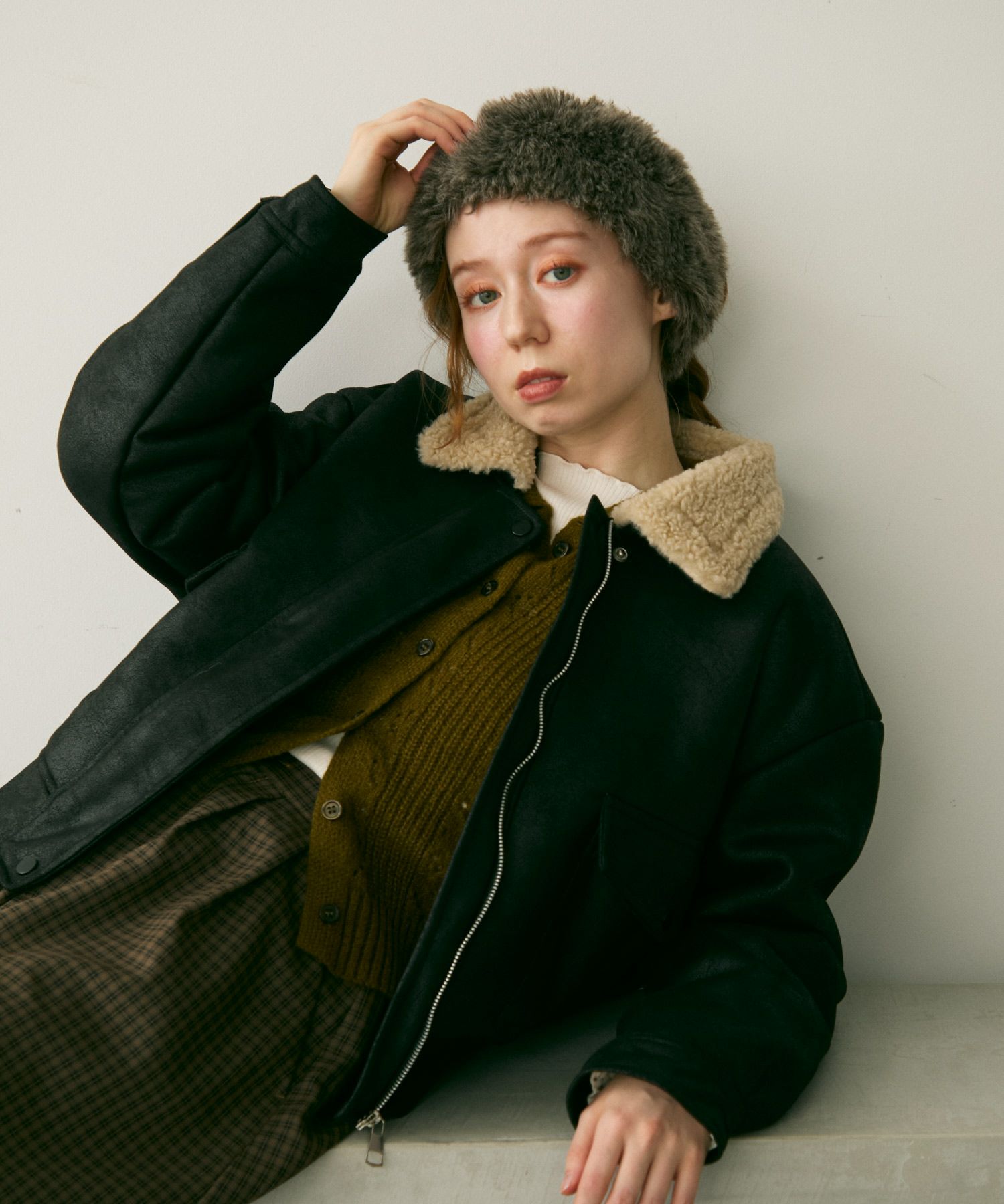 再入荷】ボアカラーフェイクレザージャケット[c8k3705b] | Crisp