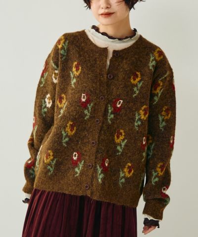 ハ*ウ様 Needles フラワーパターン カーディガン S フラワーパターンニットカーディガン[c1k3750b] | Crispオンラインショップ