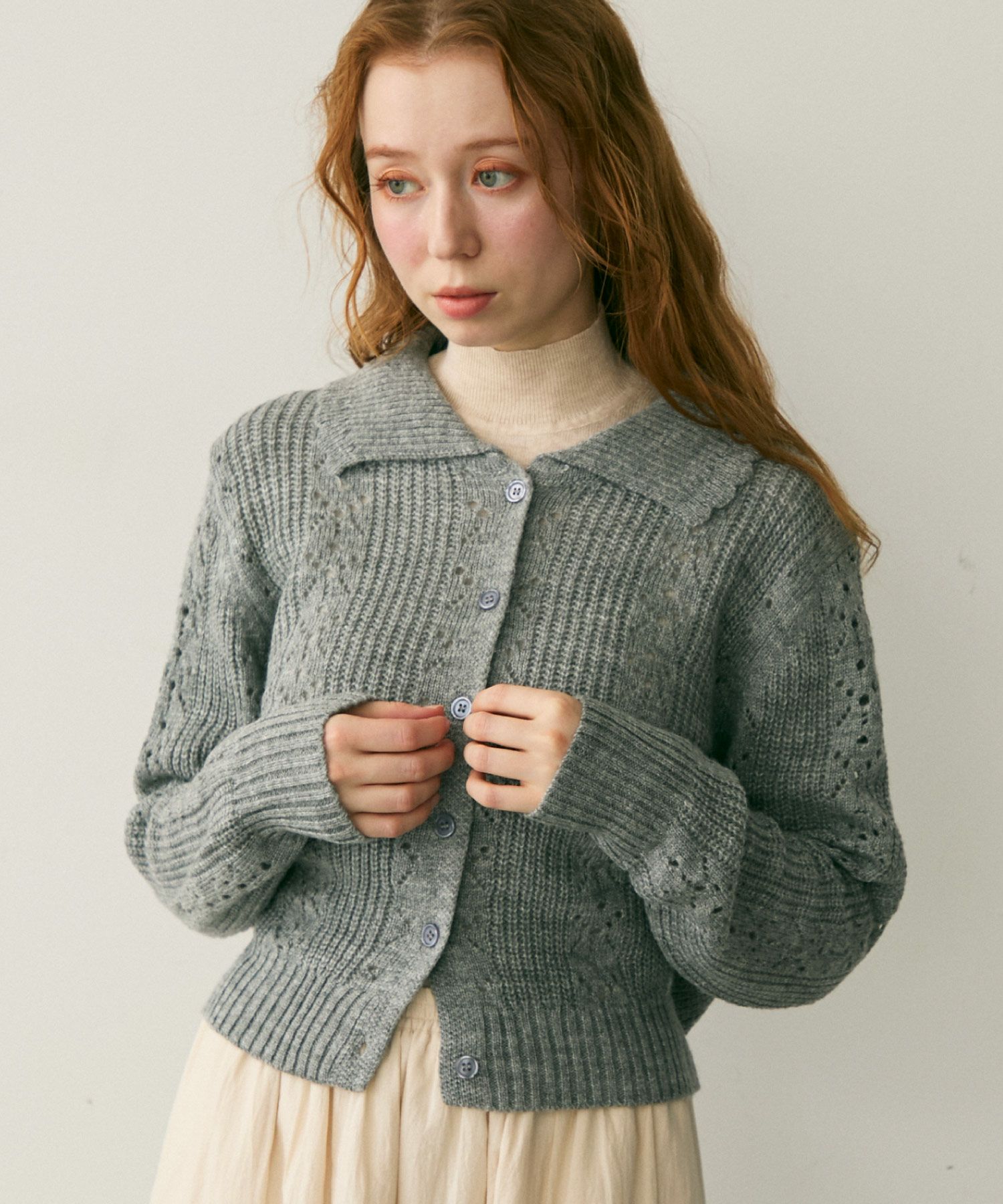 OHGA スカラップニットティー OHGA スカラップ ニットティー OHGA スカラップニットティー OHGA