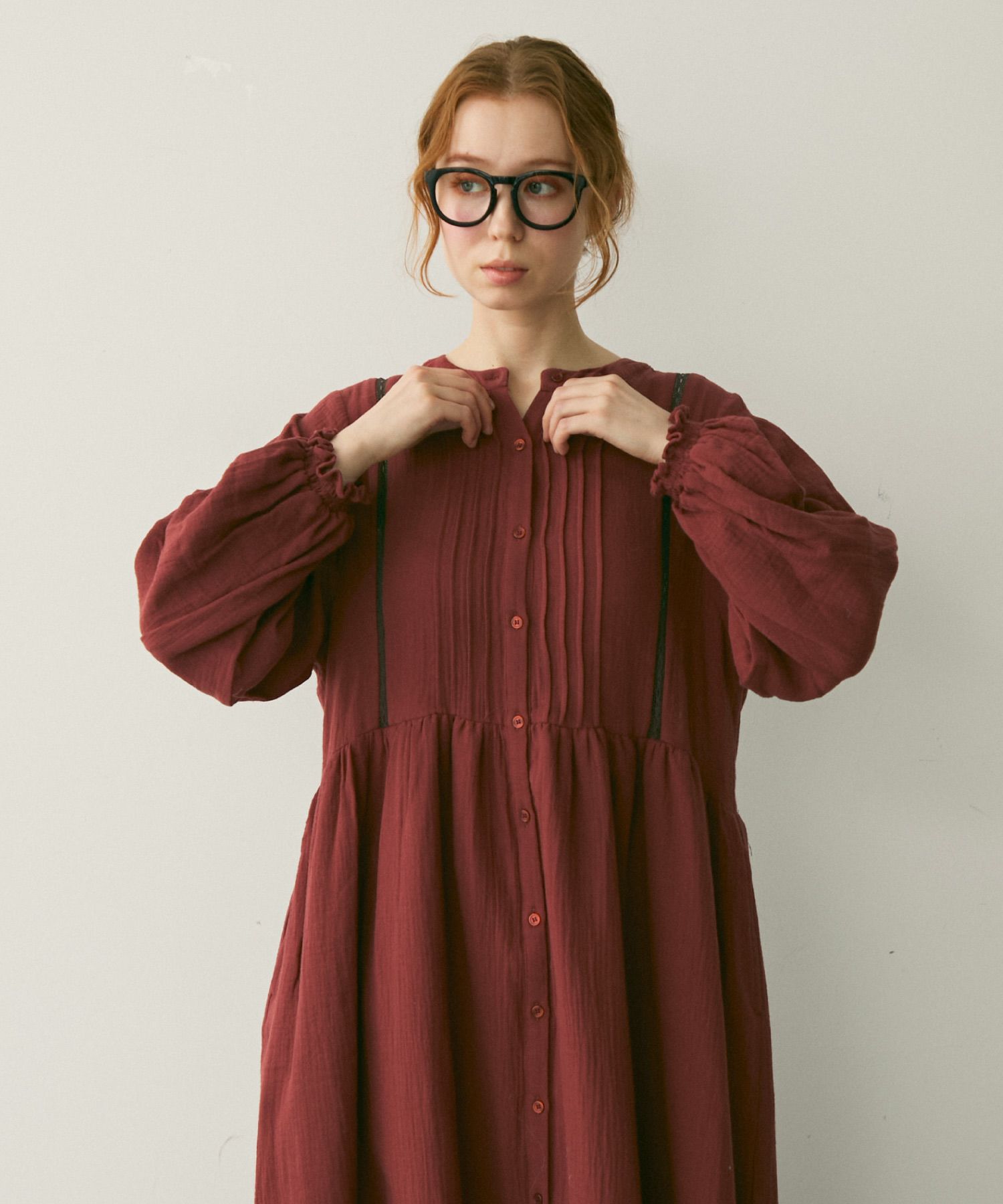 タックレースダブルガーゼワンピース[c2R3785] | Crispオンラインショップ